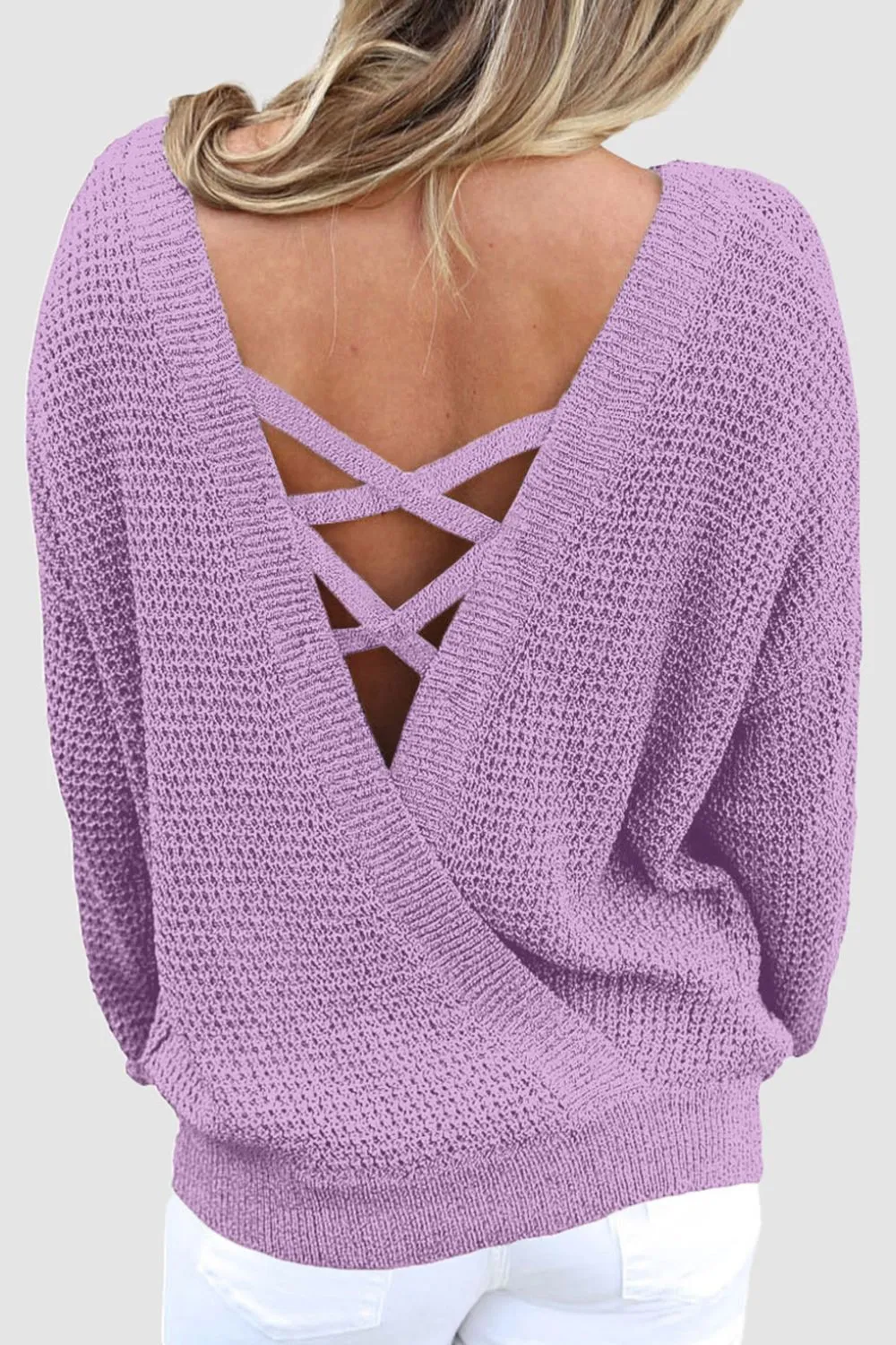 Crisscross Back Boat Neck Sweater | Winter Fashion | Cozy Season