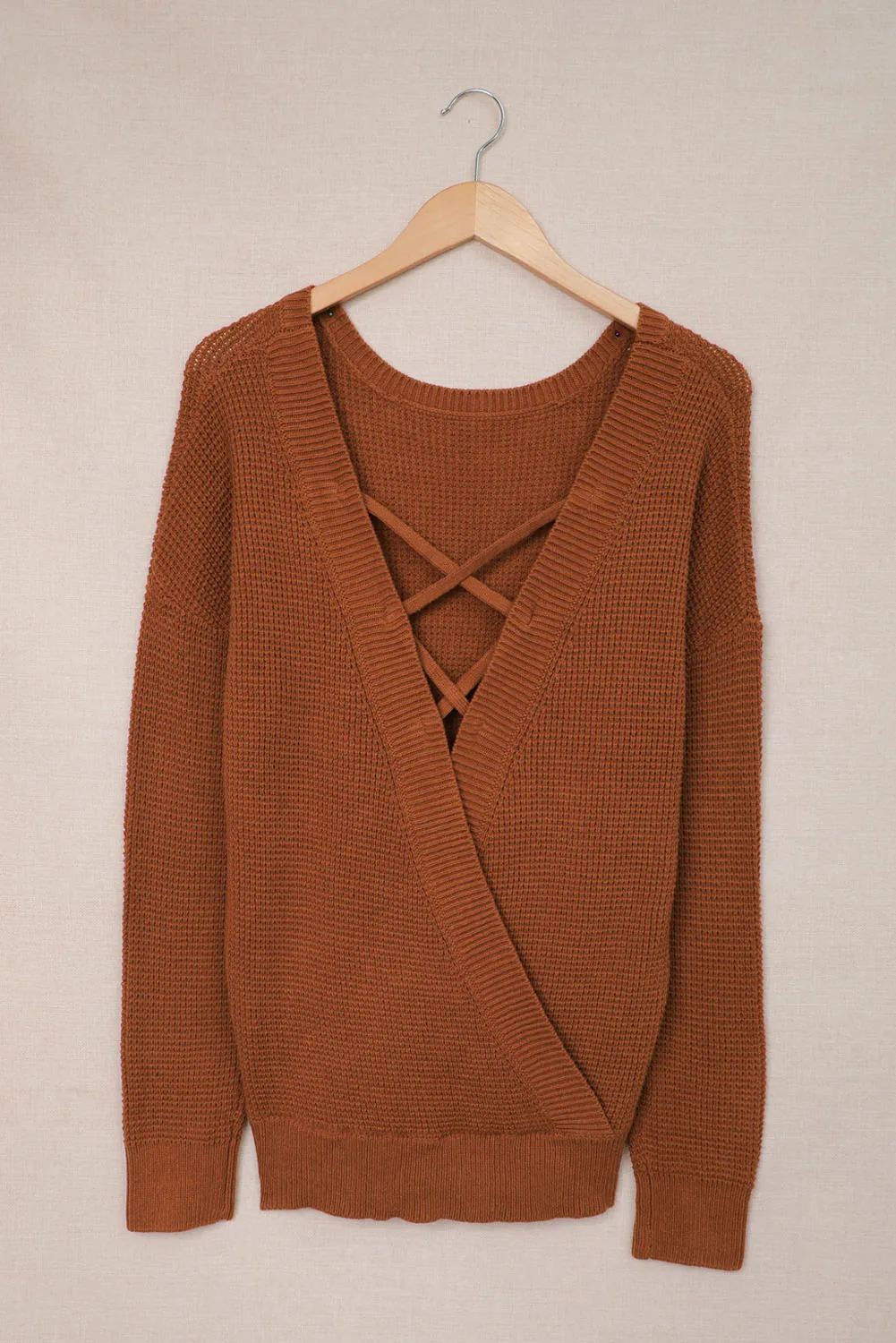 Crisscross Back Boat Neck Sweater | Winter Fashion | Cozy Season