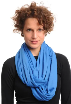 Denim Blue Soft Cotton Snood Scarf