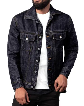 Denim Jacket in Raw Denim: Dark Blue