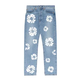 DENIM TEARS X LEVIS COTTON WREATH JEANS LIGHT WASH