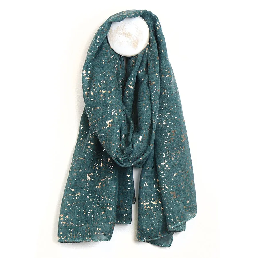 Dusky Teal Washed Recycled Polyester Scarf