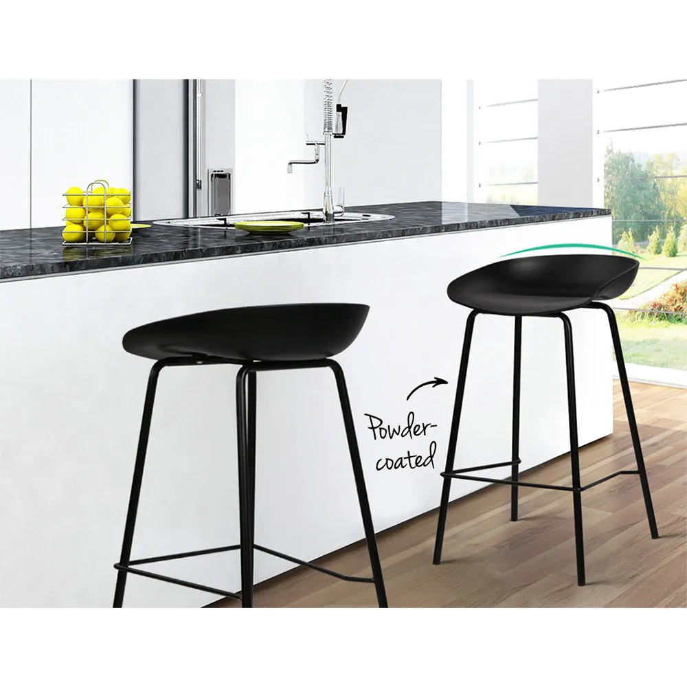 Elegant Metal Bar Stools with Footrest, Set of 2 - Artiss