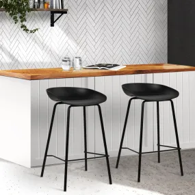 Elegant Metal Bar Stools with Footrest, Set of 2 - Artiss