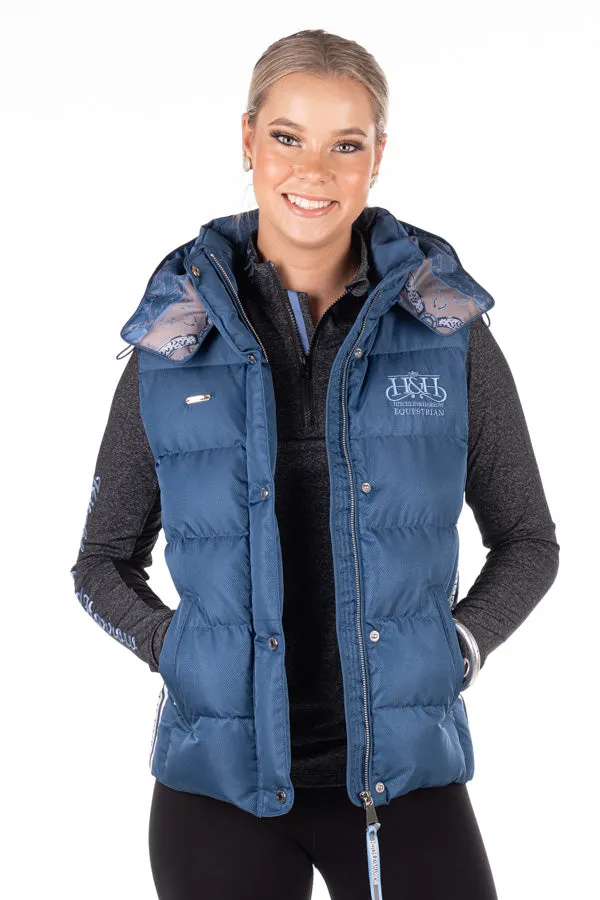 Equestrian Collection - EQ13-2 Petrol Blue Puffer Vest with Grey Detail