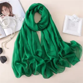 Fashion Silk Scarf Solid Color Bandana Shawl #BS-13