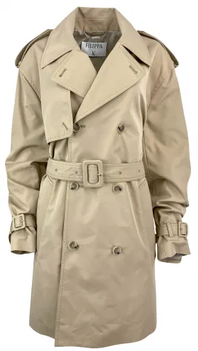 FILIPPA K Short Trench Coat in Sand Beige