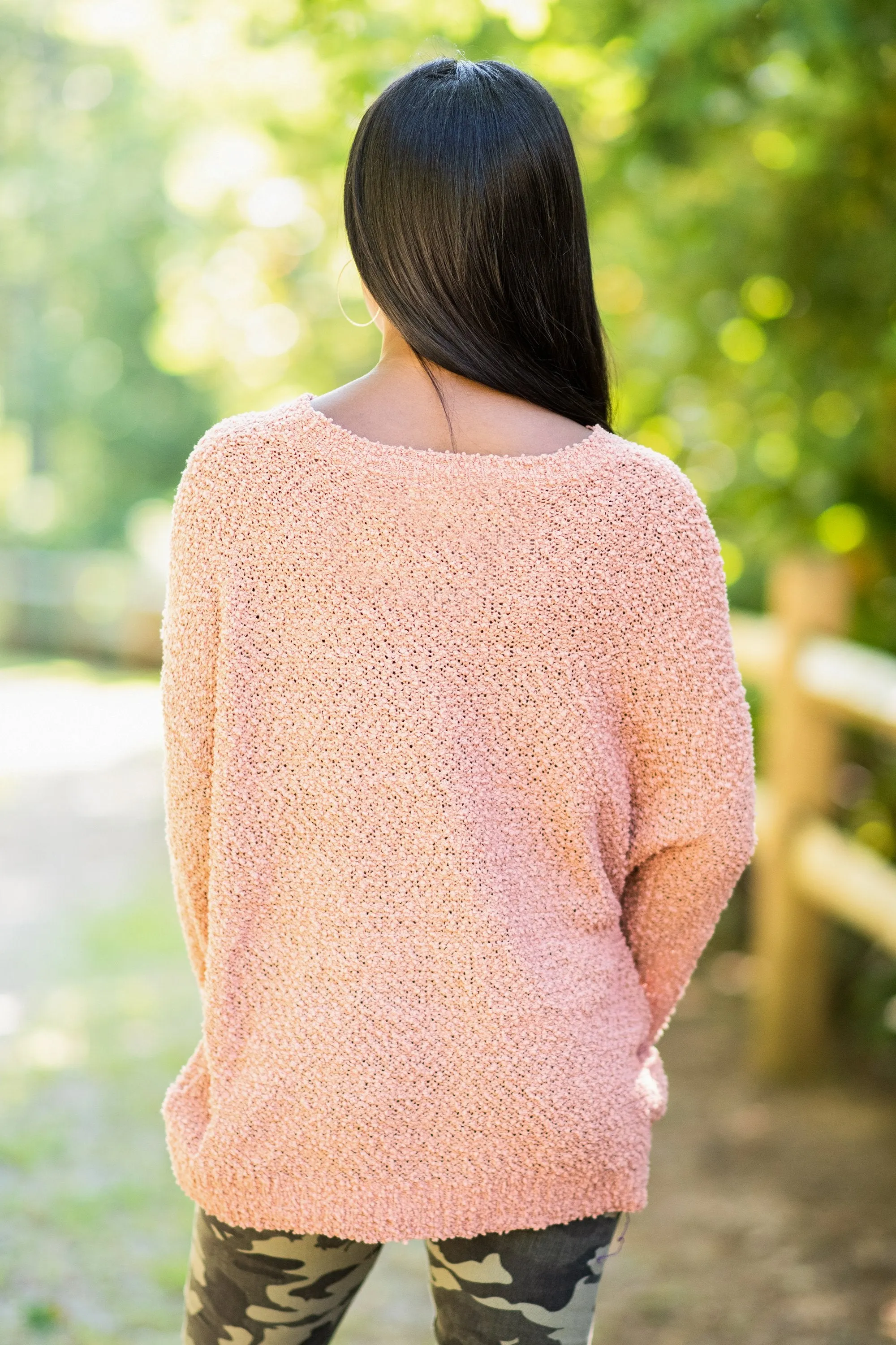 Find Your Love Clay Orange Popcorn Sweater