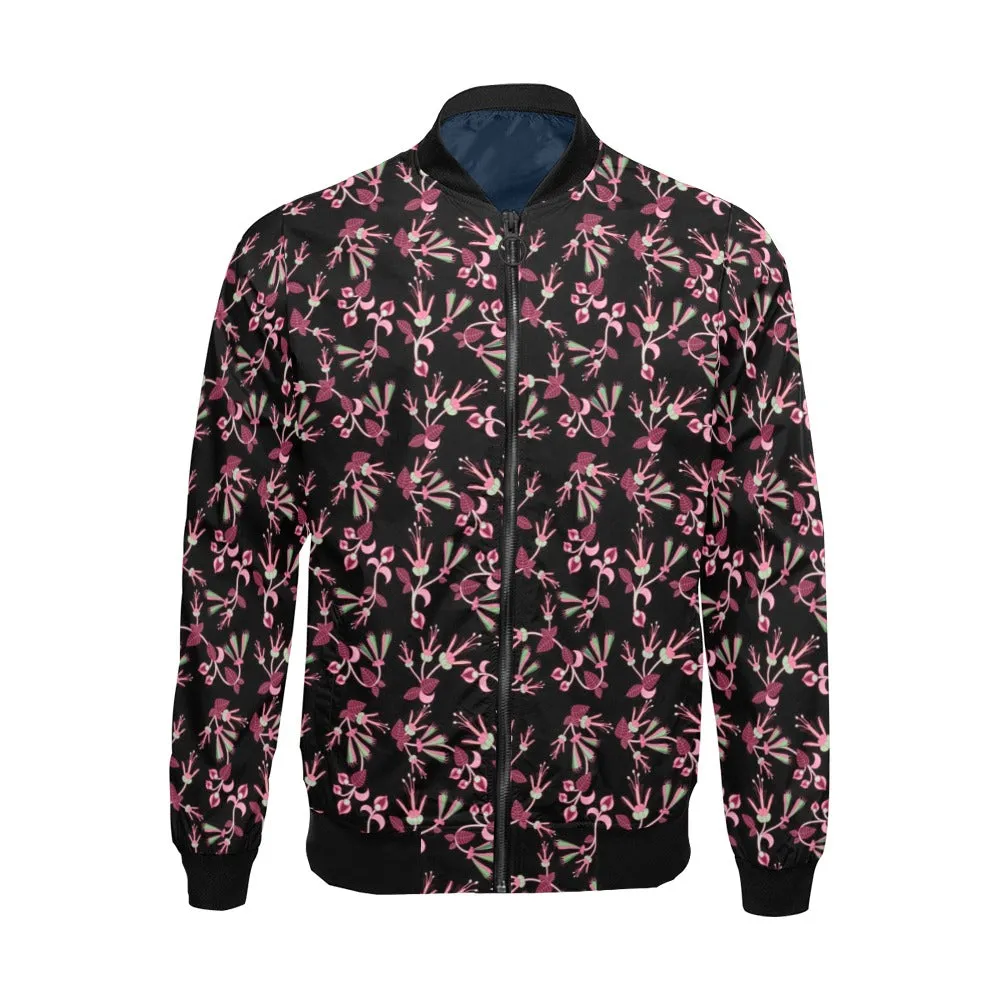 Floral Green Black Bomber Jacket for Men