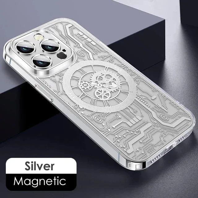 Futuristic Design Heavy-Duty Magsafe Clear iPhone Case