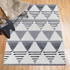 Geometric Moroccan Pile Shag Accent Rug 5' x 7'