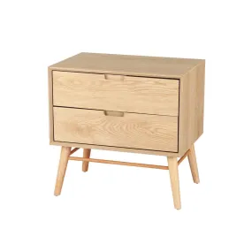 Gino Bedside Table with 2 Drawers - Oak