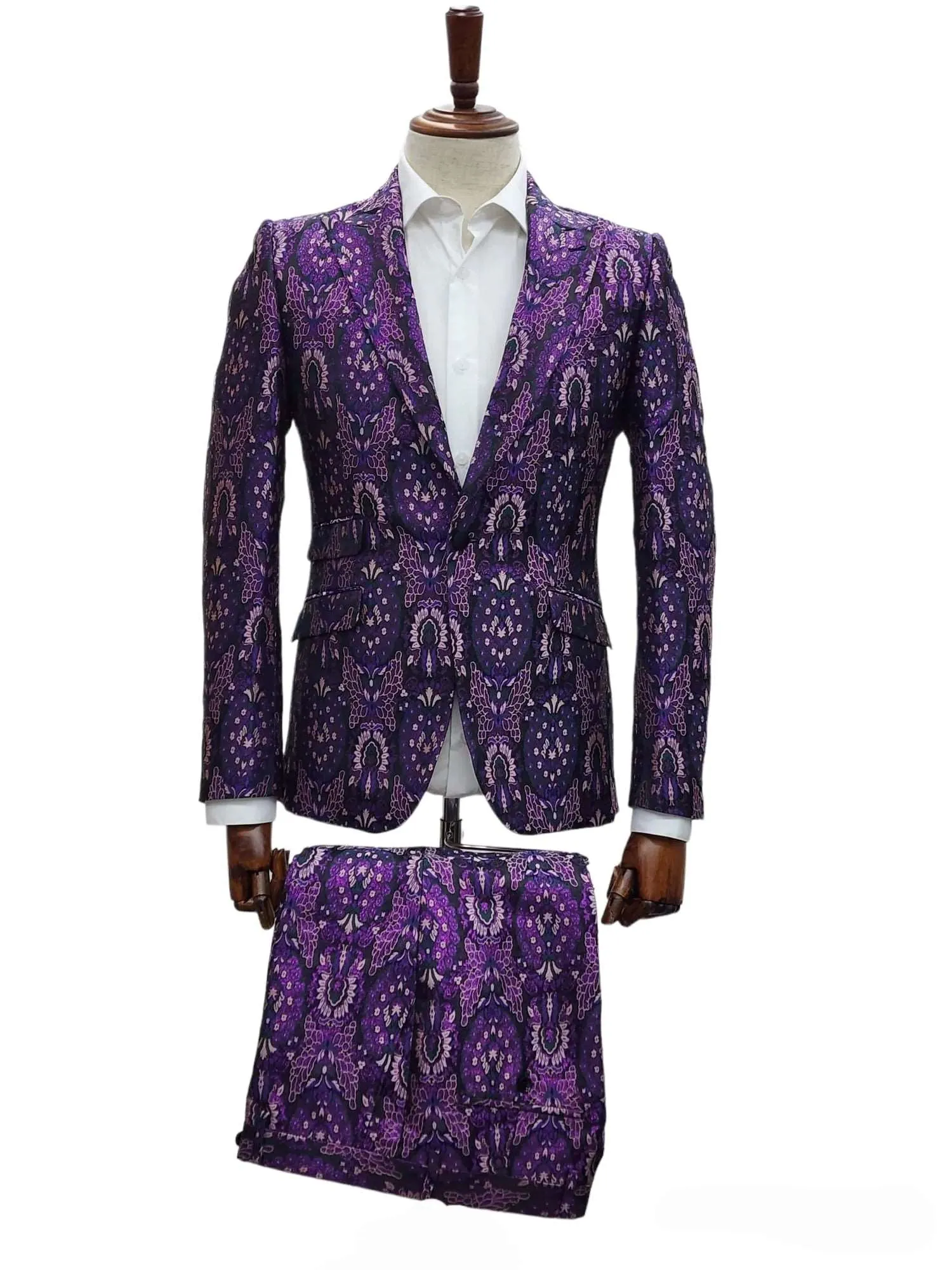 Giovanni Testi 1 Button Slim Fit suit GT1P-K4735 PURPLE