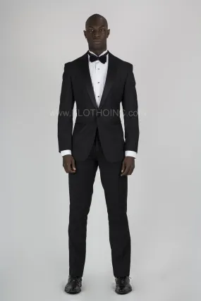 Giovanni Testi Black Slim Fit Tuxedo Pants