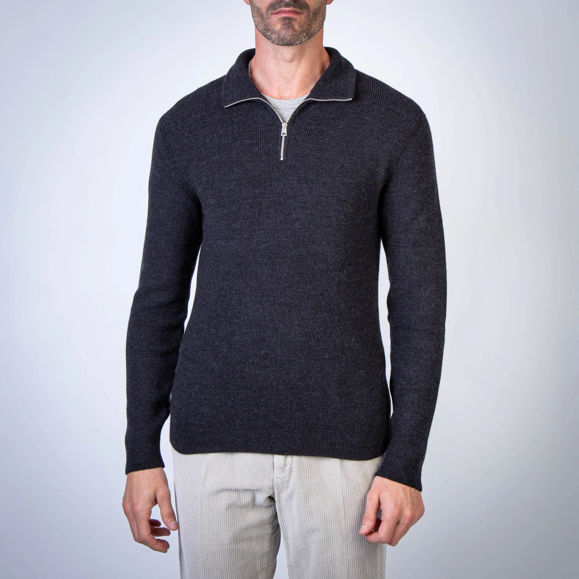 GRP FIRENZE SWEATER TEC 20 1/2 ZIP CHARCOAL GREY