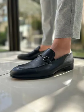 HANDMADE BLACK LEATHER SLIP-ON