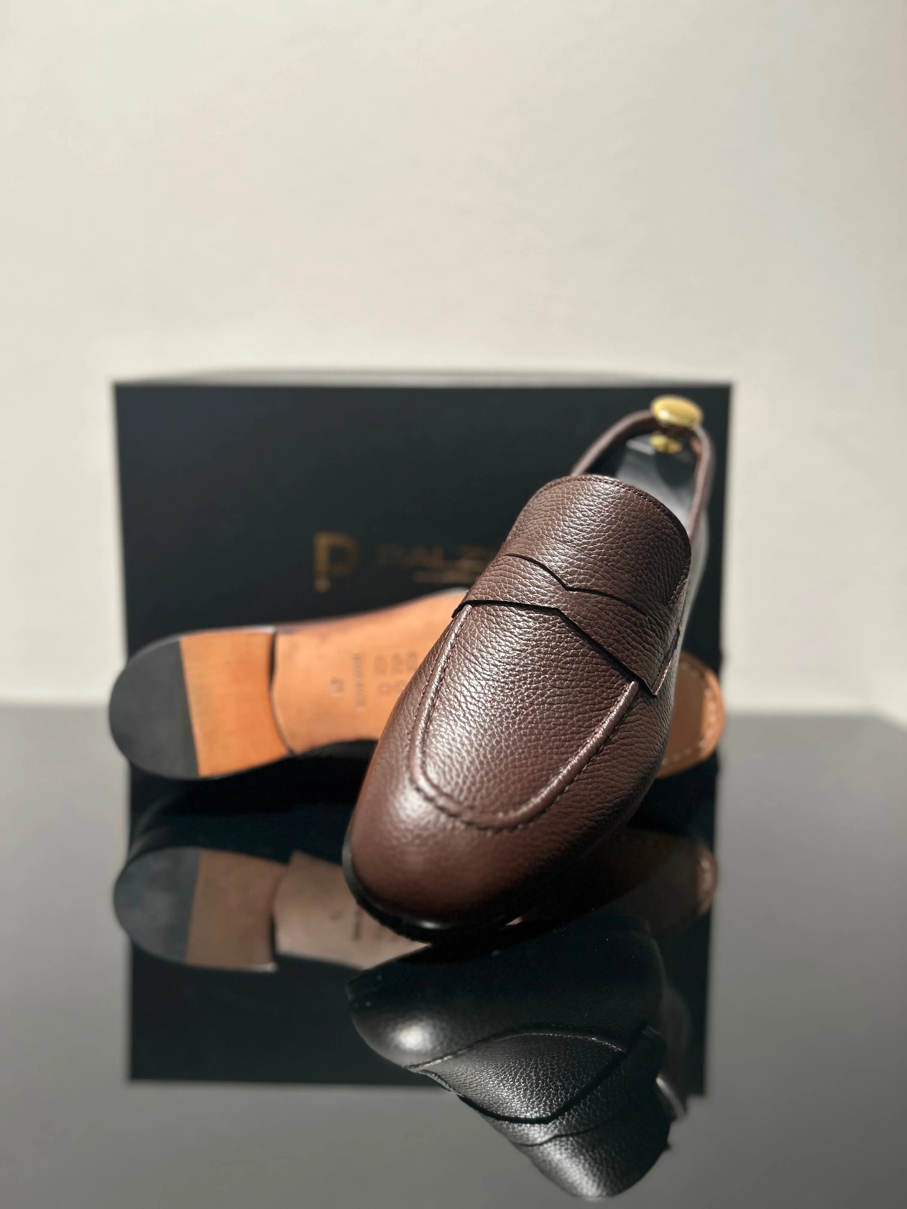 HANDMADE BROWN GRAINLEATHER SLIP-ON