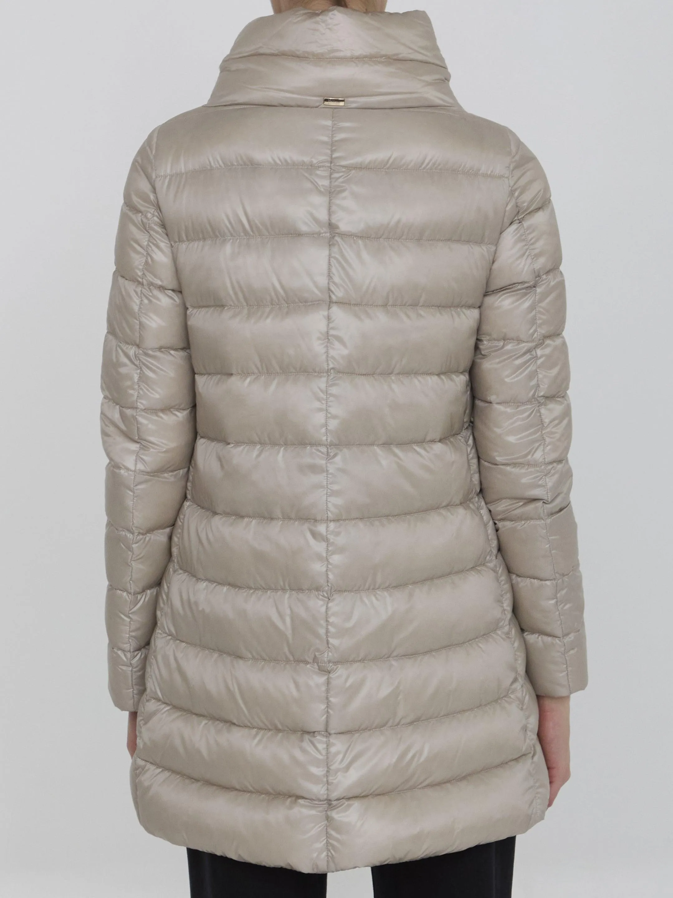 Herno Down Puffer Jacket In Beige Nylon