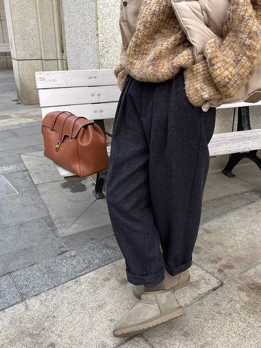 HEYFANCYSTYLE Signature Wool Wide Leg Trousers