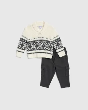 Infant Boy Fair Isle Sweater Set