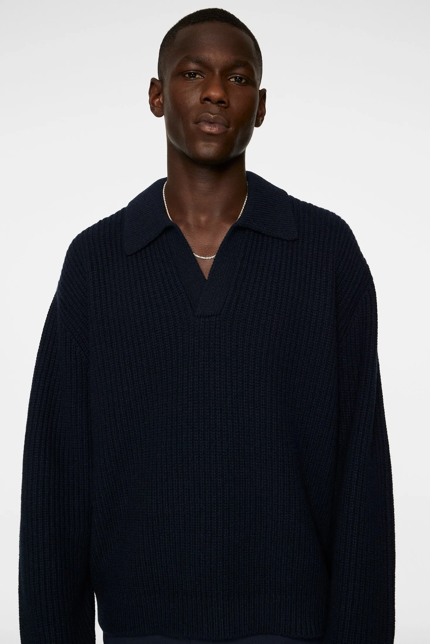 Jethro Heavy Polo Knit / JL Navy