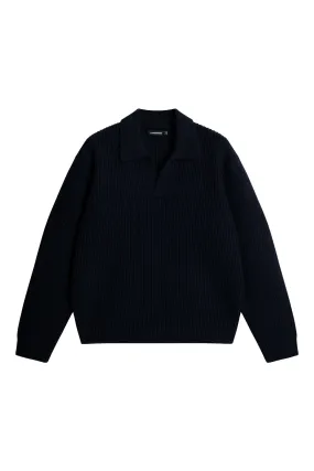 Jethro Heavy Polo Knit / JL Navy