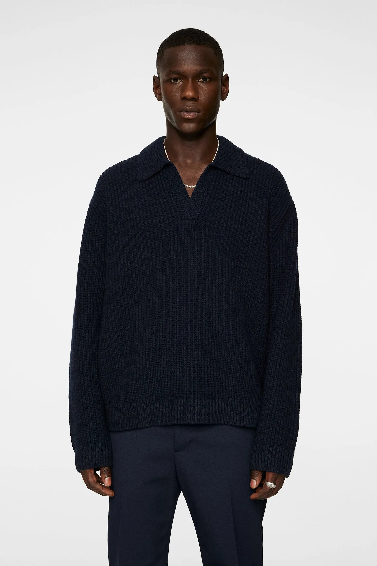 Jethro Heavy Polo Knit / JL Navy