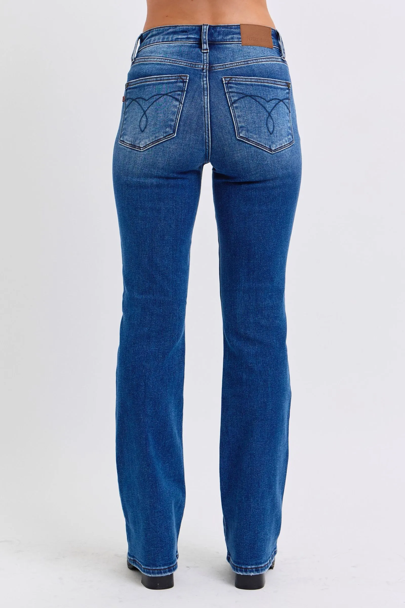 Judy Blue Mid Rise Thermal Bootcut Denim Jeans 82621