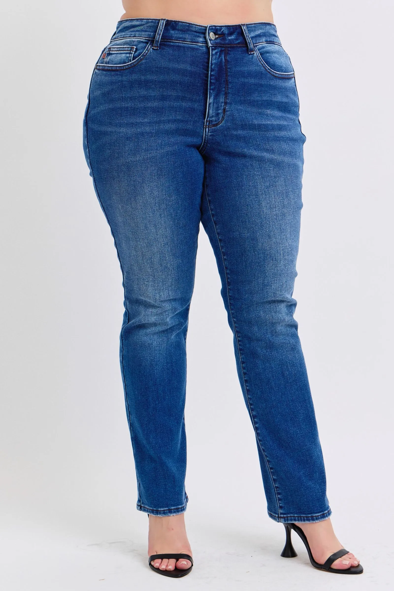 Judy Blue Mid Rise Thermal Bootcut Denim Jeans 82621