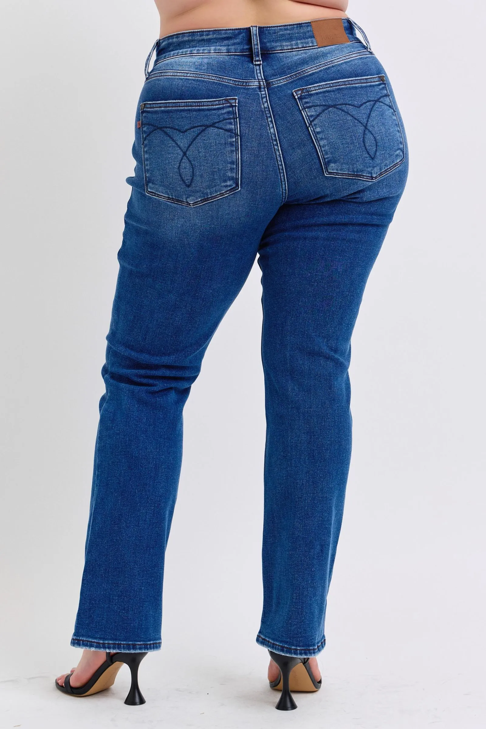 Judy Blue Mid Rise Thermal Bootcut Denim Jeans 82621