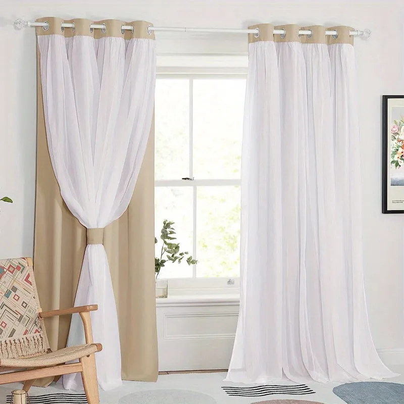 kkboxly 1pc 2-Layer Thermal Insulated Room Darkening Curtain - Blocks Sunlight, Provides Privacy, and Saves Energy for Living Room and Bedroom Home Decor