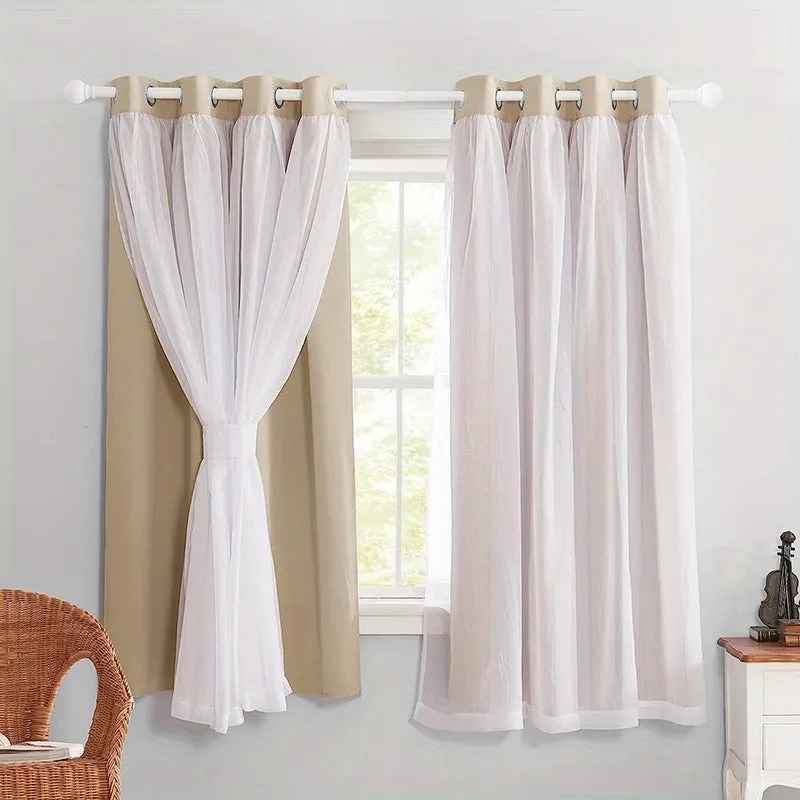 kkboxly 1pc 2-Layer Thermal Insulated Room Darkening Curtain - Blocks Sunlight, Provides Privacy, and Saves Energy for Living Room and Bedroom Home Decor