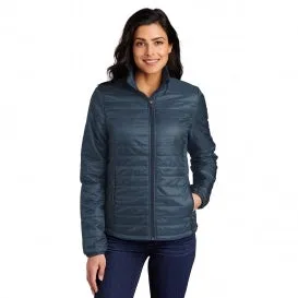 Ladies Navy Puffer Jacket