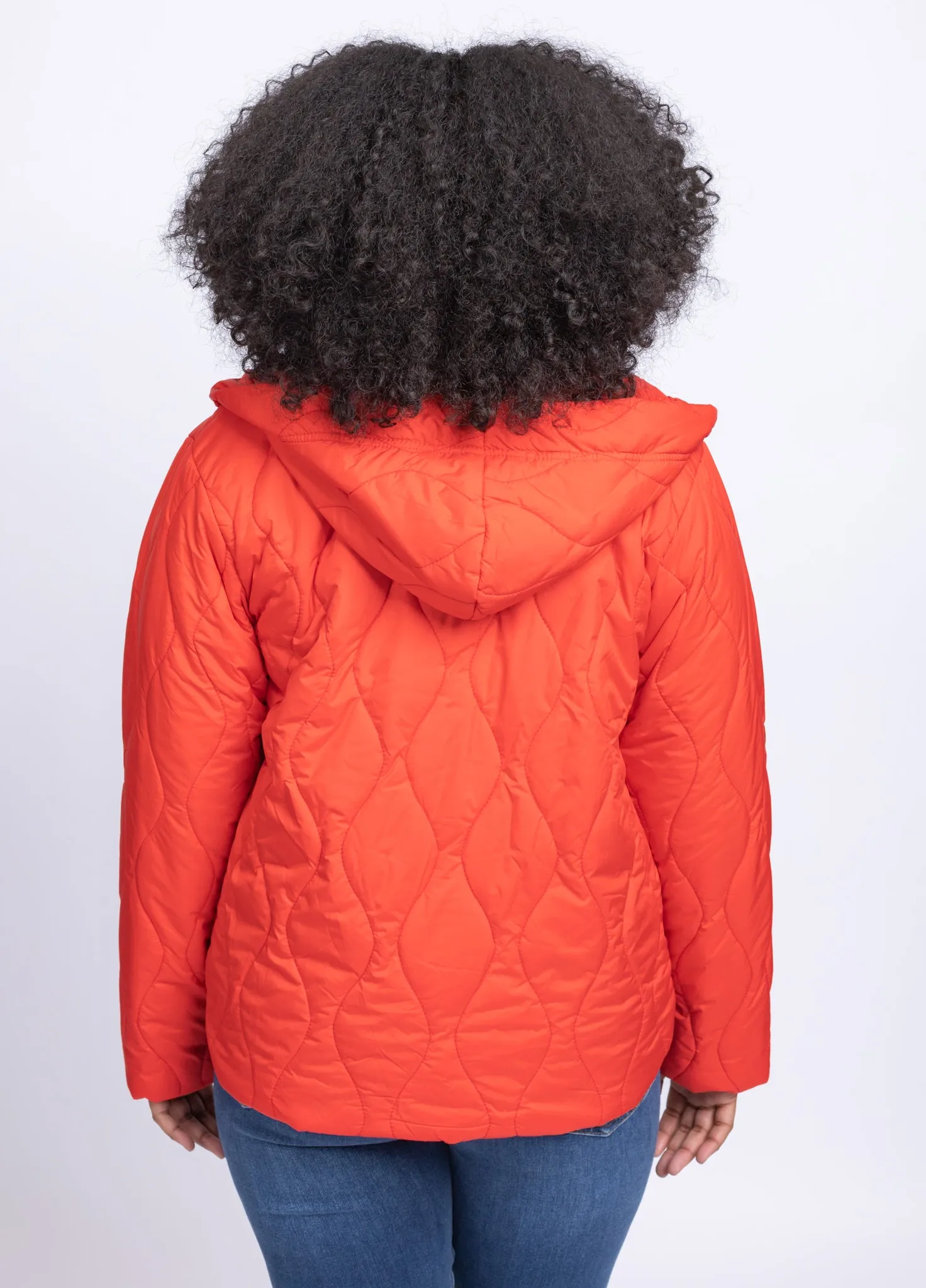 Lilla P Hooded Snap Front Jacket in Lava