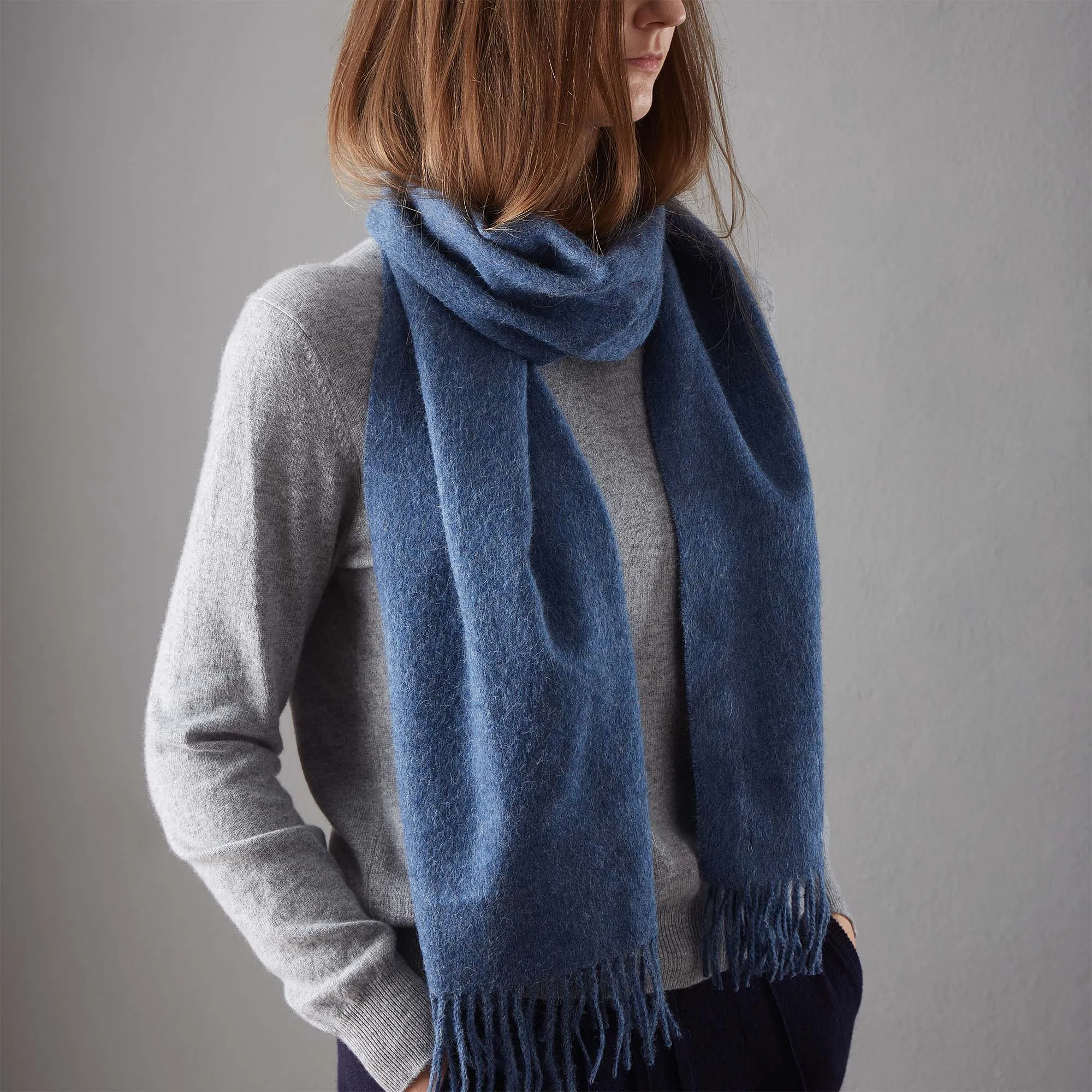 Limon Alpaca Scarf [Denim blue]