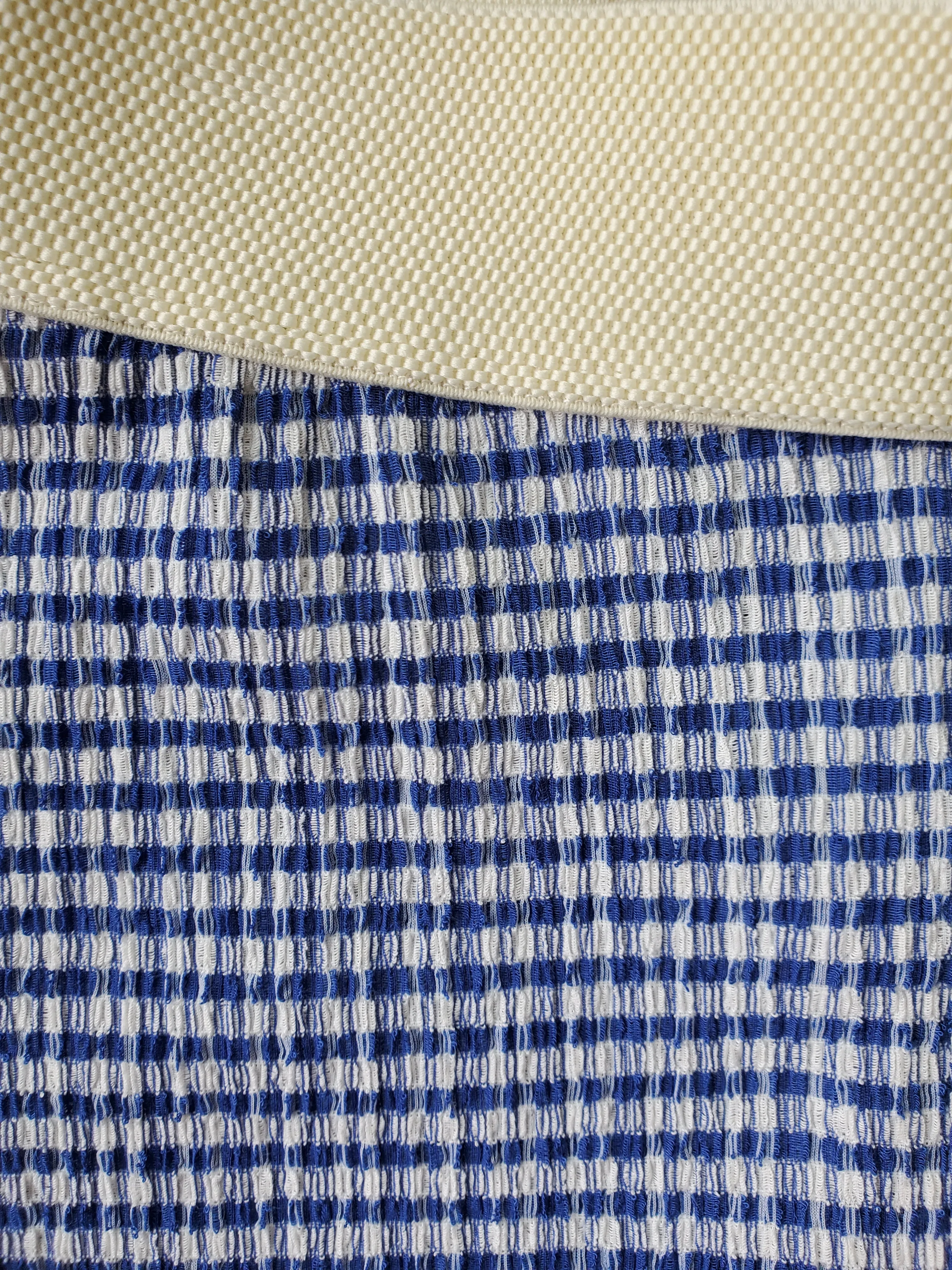 Long Knit Pants - Cobalt Blue Gingham