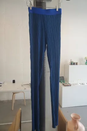 Long Plisse Pants - Denim