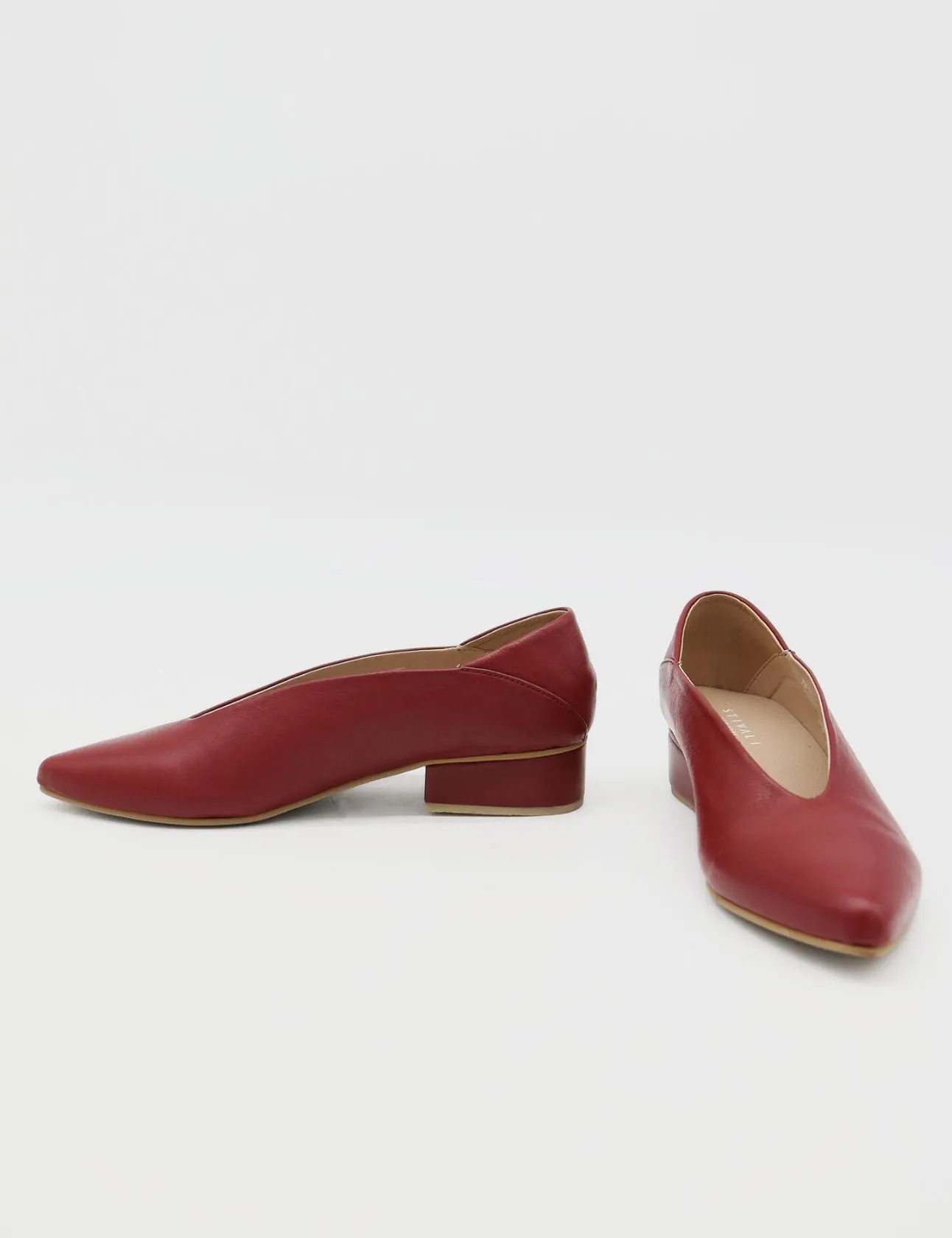 Louvre slip-on loafers in red leather womens shoes