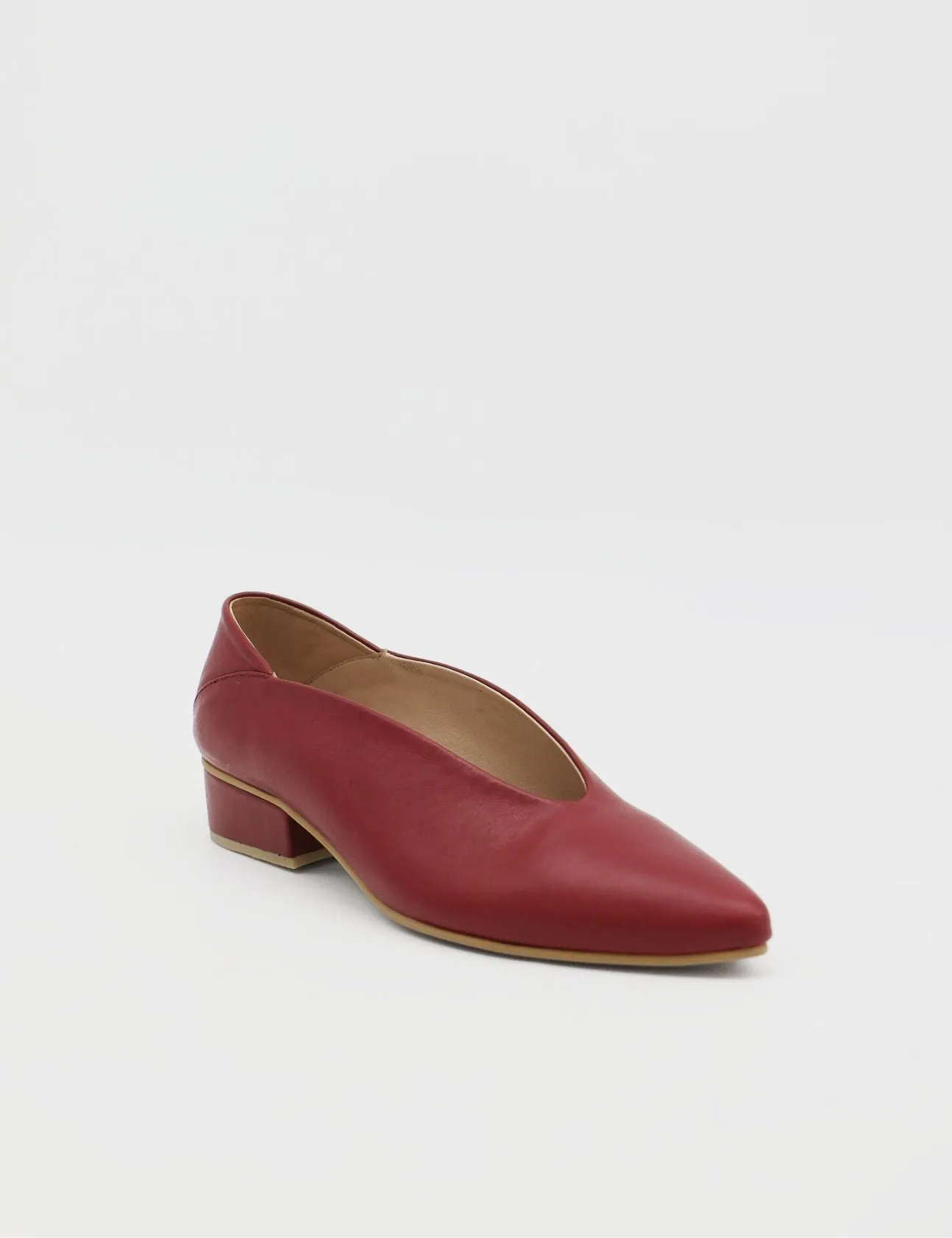 Louvre slip-on loafers in red leather womens shoes