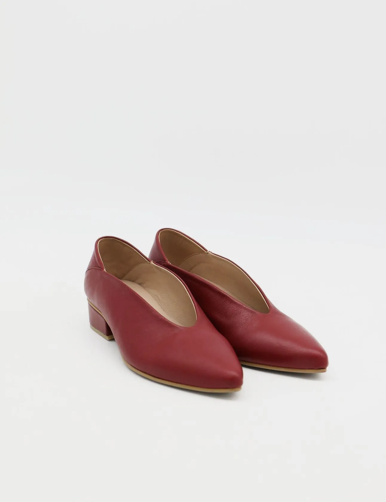 Louvre slip-on loafers in red leather womens shoes