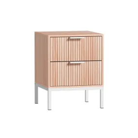 Lura Bedside Table With 2 Drawers - Pine