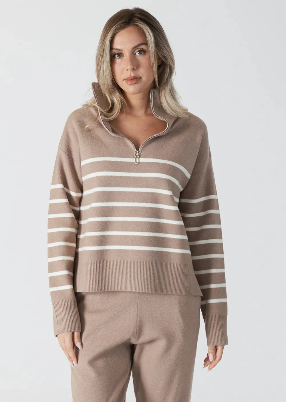 Lyla & Luxe Bobbi Quarter Zip Sweater