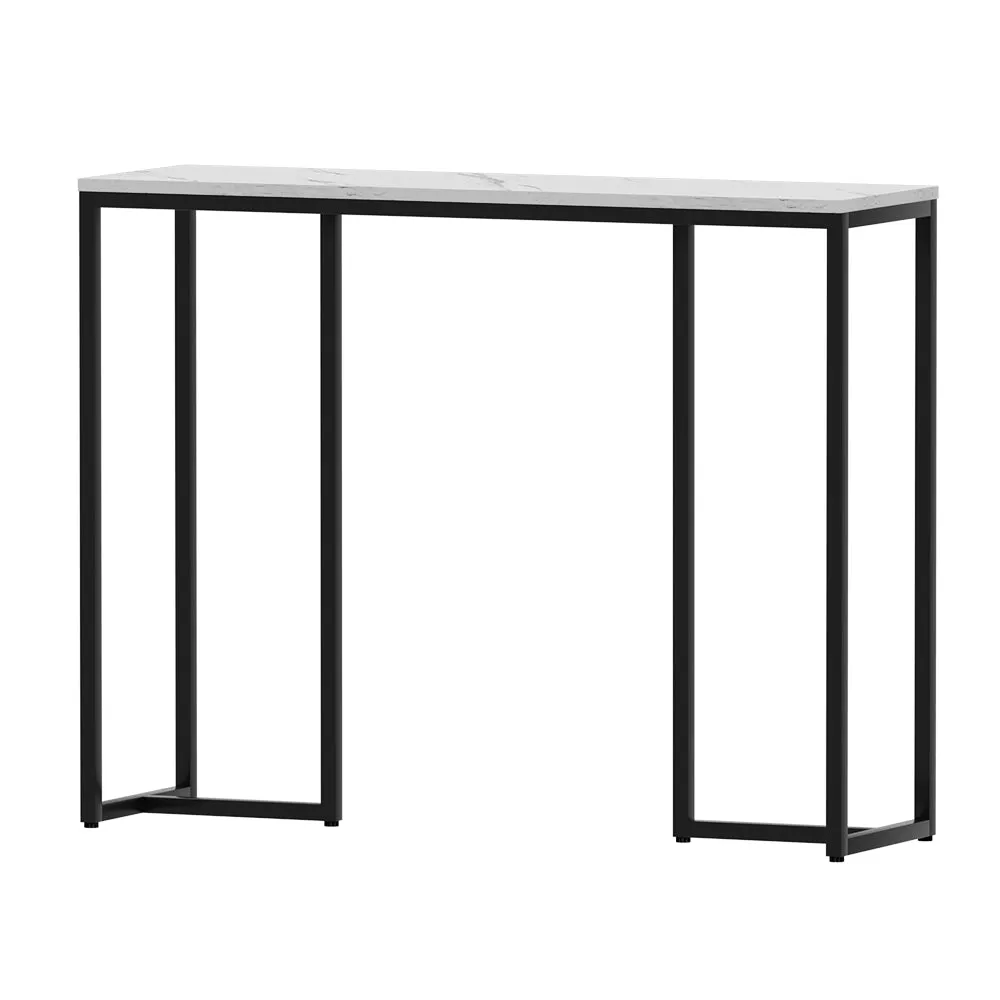 Marble Finish Console Table with Metal Frame - Artiss Frenisha