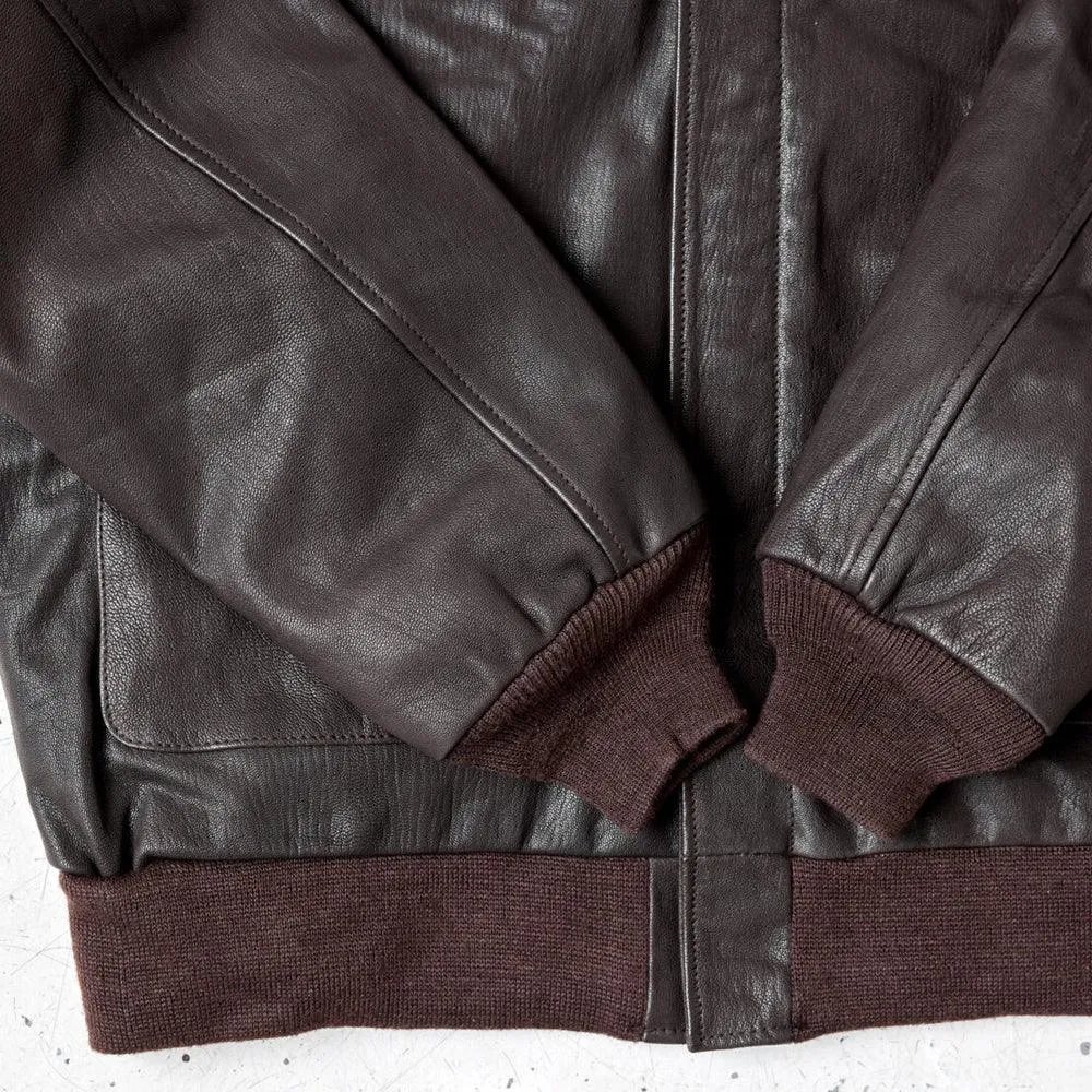 Men's Brown Horseskin A2 Flying Leather Bomber Jacket