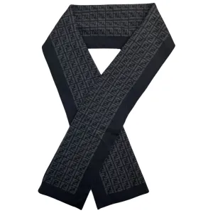 Men's Ff Monogram Scarf Black