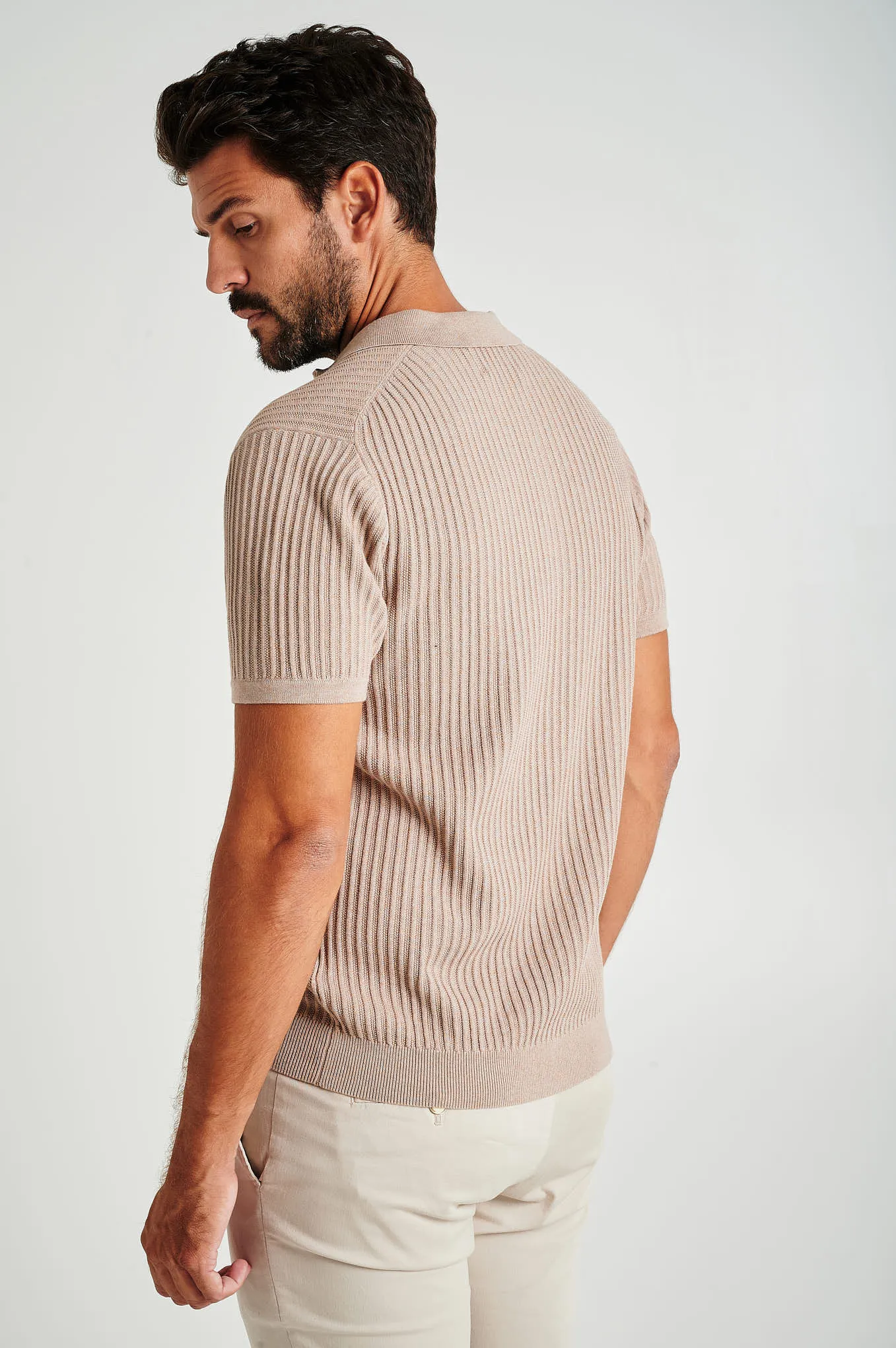 Men's short sleeve organic cotton polo sweater