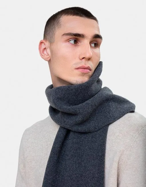 Merino Wool Scarf - Lava Grey