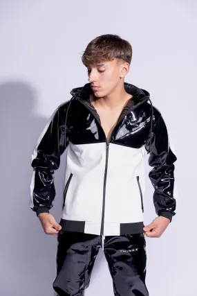 midnight mix & match jacket I black/white I pvc pro / vegan leather