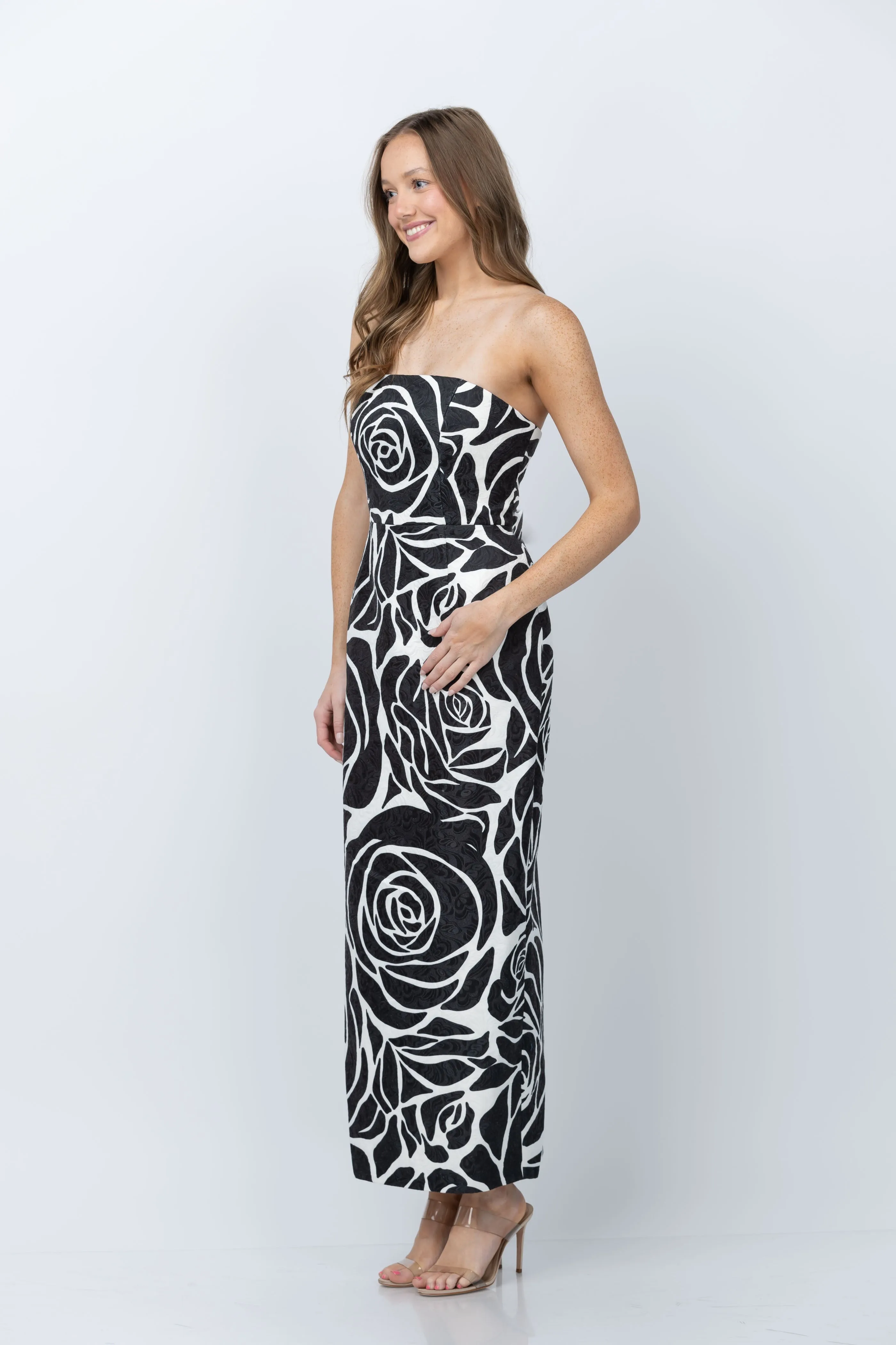 Milly Orion Dress in Black Rose