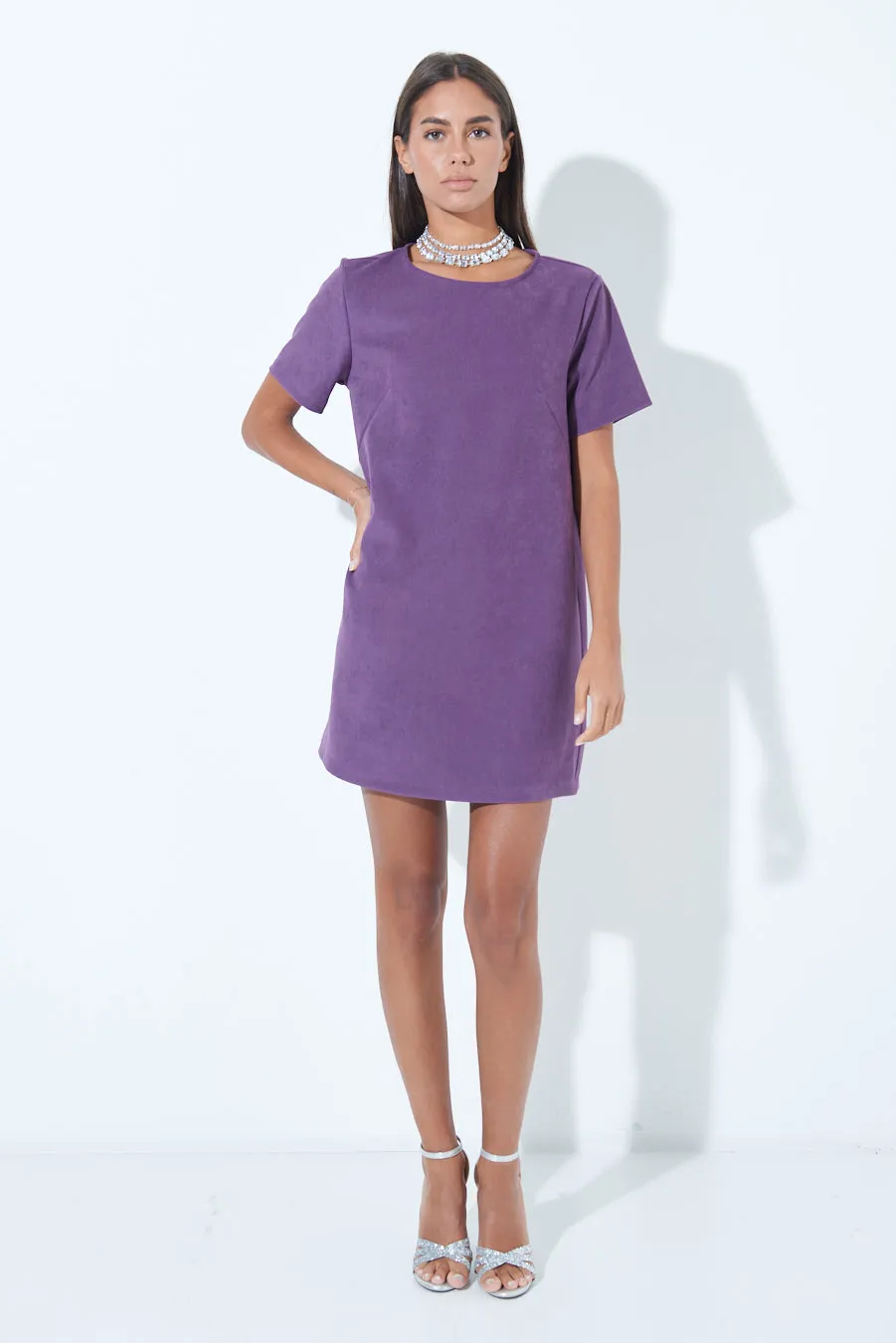 Minimalist short sleeve shift dress wholesale